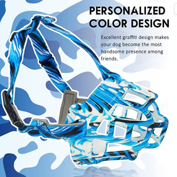 Dog Muzzle, Soft Basket Muzzle for Small Medium Large Dogs Golden Retriever Labr - Picture 3 of 9